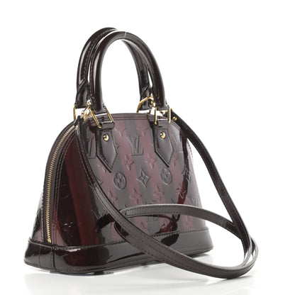 Louis Vuitton Vernis Rayures Alma BB Amarante 3 of 9