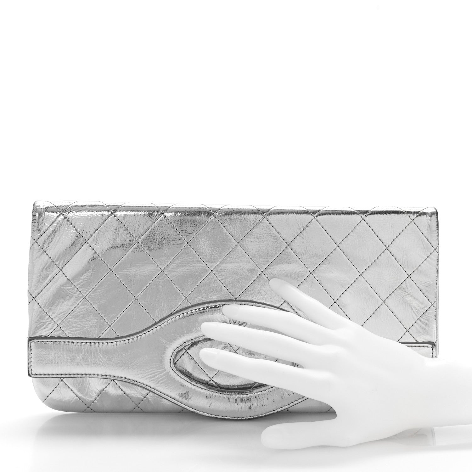 Chanel Metallic Crumpled Calfskin Small 31 Pouch Silver 2 of 10