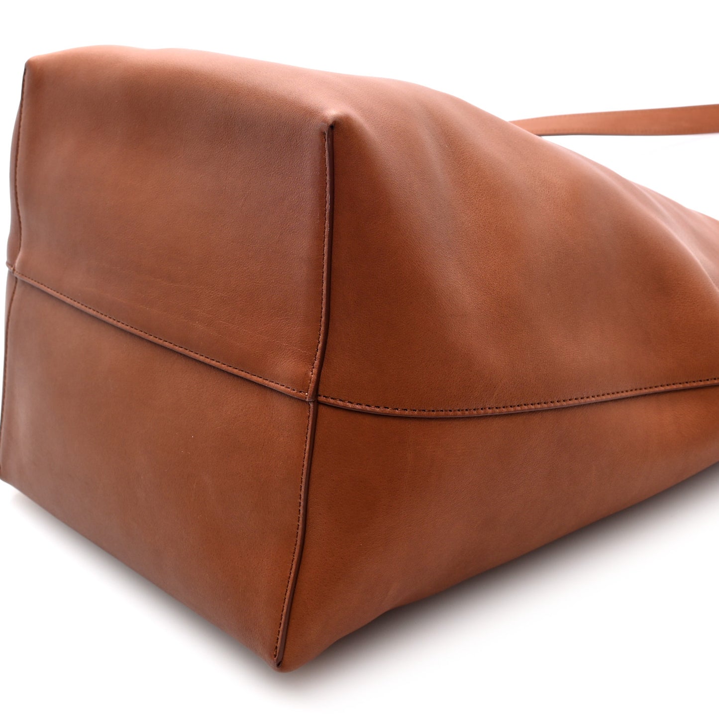 Polished Saddle Calfskin Large N/S Park Tote Dark Cuir