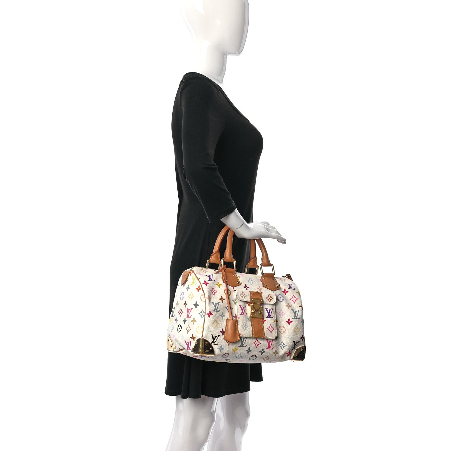 Louis Vuitton Monogram Multicolor Speedy 30 White 3 of 12
