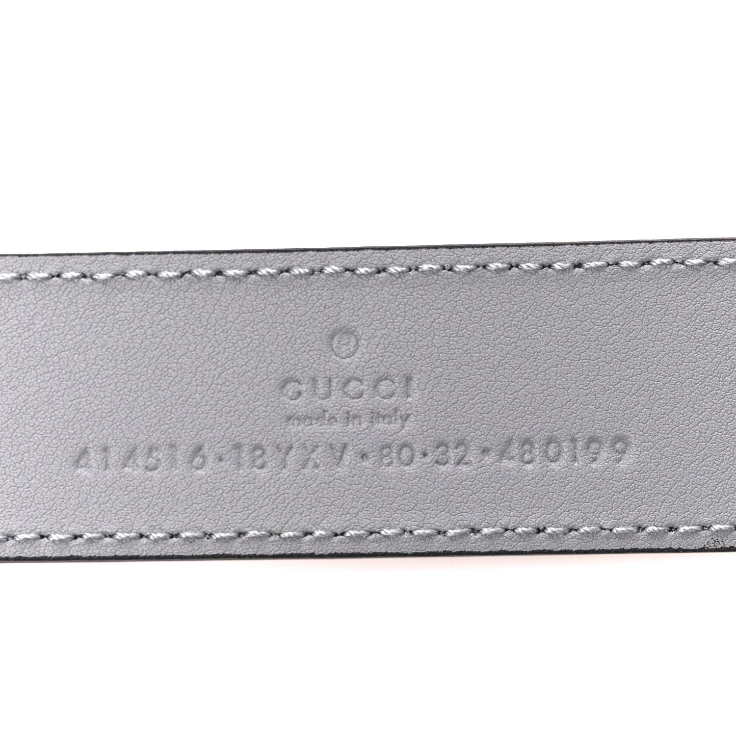 Gucci Azalea Calfskin Enamel Monochrome Double G 30mm Belt 80 32 Deep Grey 4 of 4