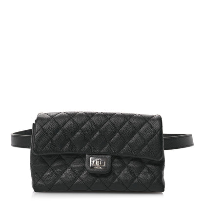 Chanel Grained Calfskin Quilted 2.55 Reissue Flap Belt Bag Clutch  Black 1 of 12