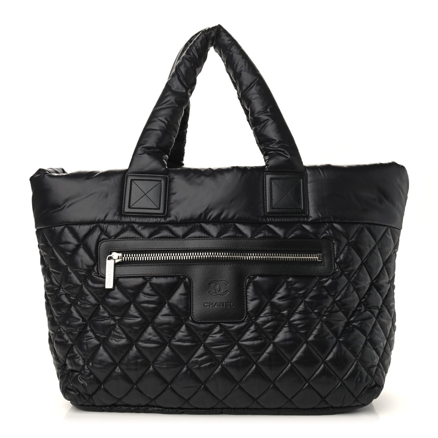 Nylon Quilted Large Coco Cocoon Tote Black