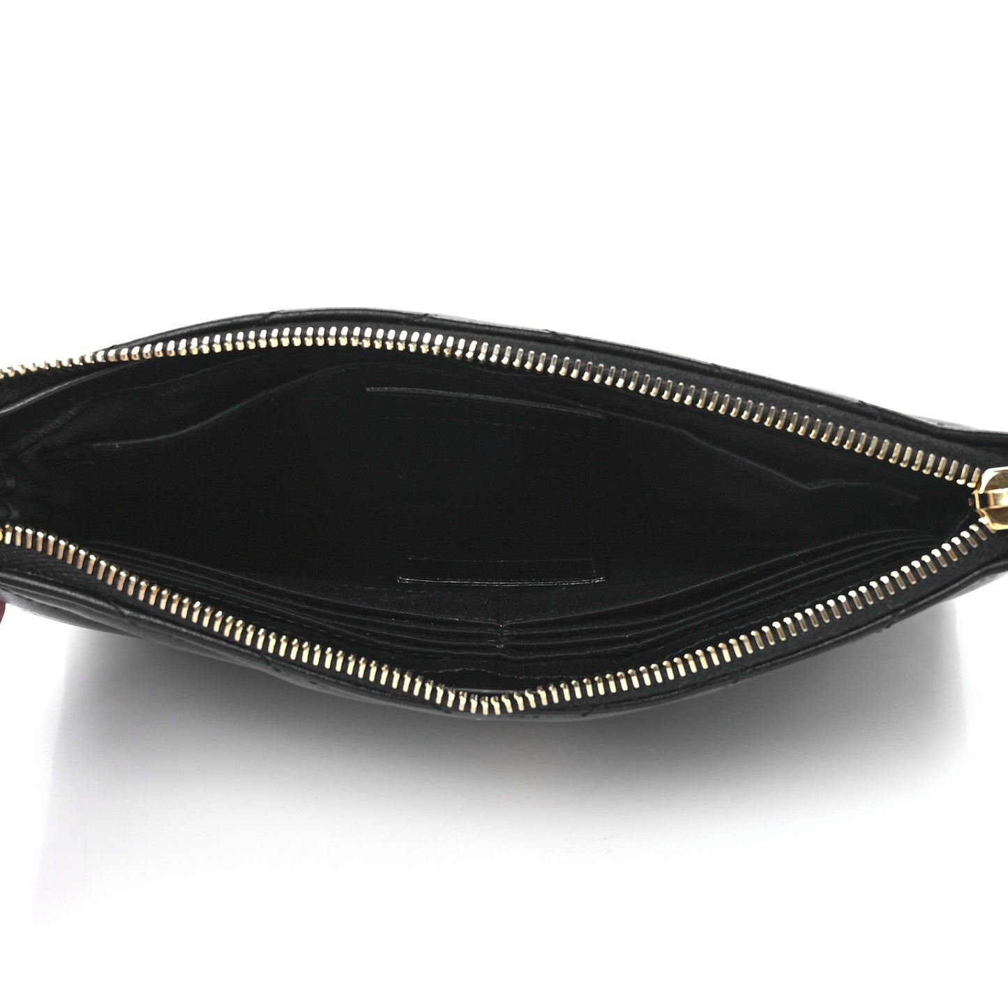 Calfskin Matelasse Chevron Monogram A5 Wristlet Black