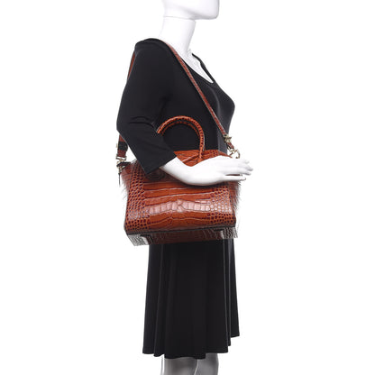 Givenchy Calfskin Crocodile Embossed Small Antigona Cognac 2 of 11