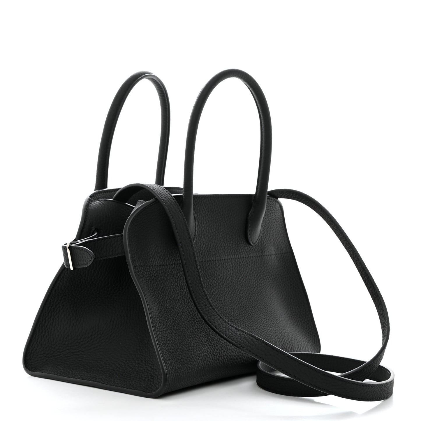 Grained Calfskin Soft Margaux 10 Bag Black