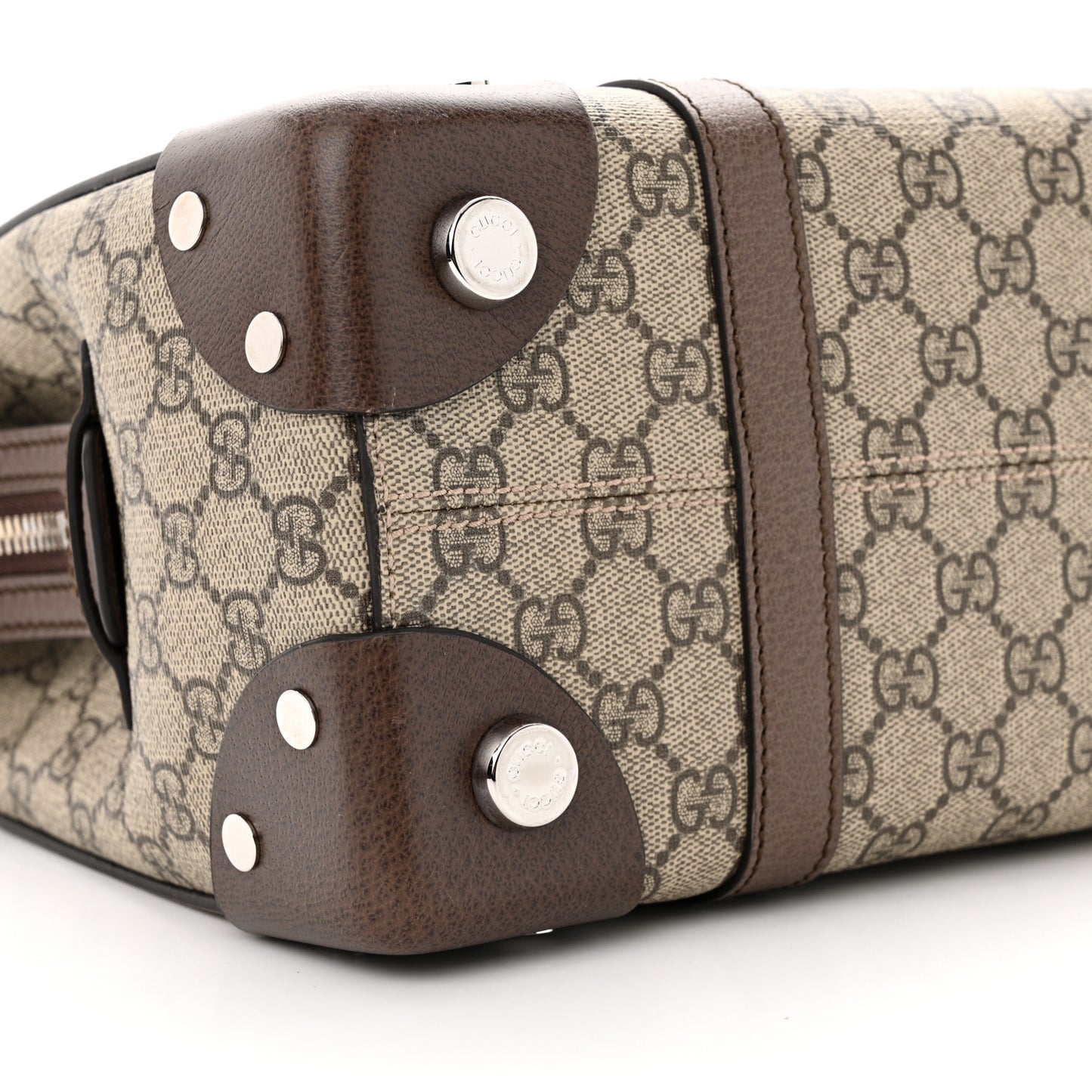 GG Supreme Monogram Textured Dollar Calfskin Medium Detail Tote Beige Ebony New Acero
