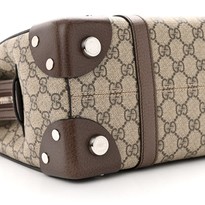 Gucci GG Supreme Monogram Textured Dollar Calfskin Medium Detail Tote Beige Ebony New Acero 9 of 10