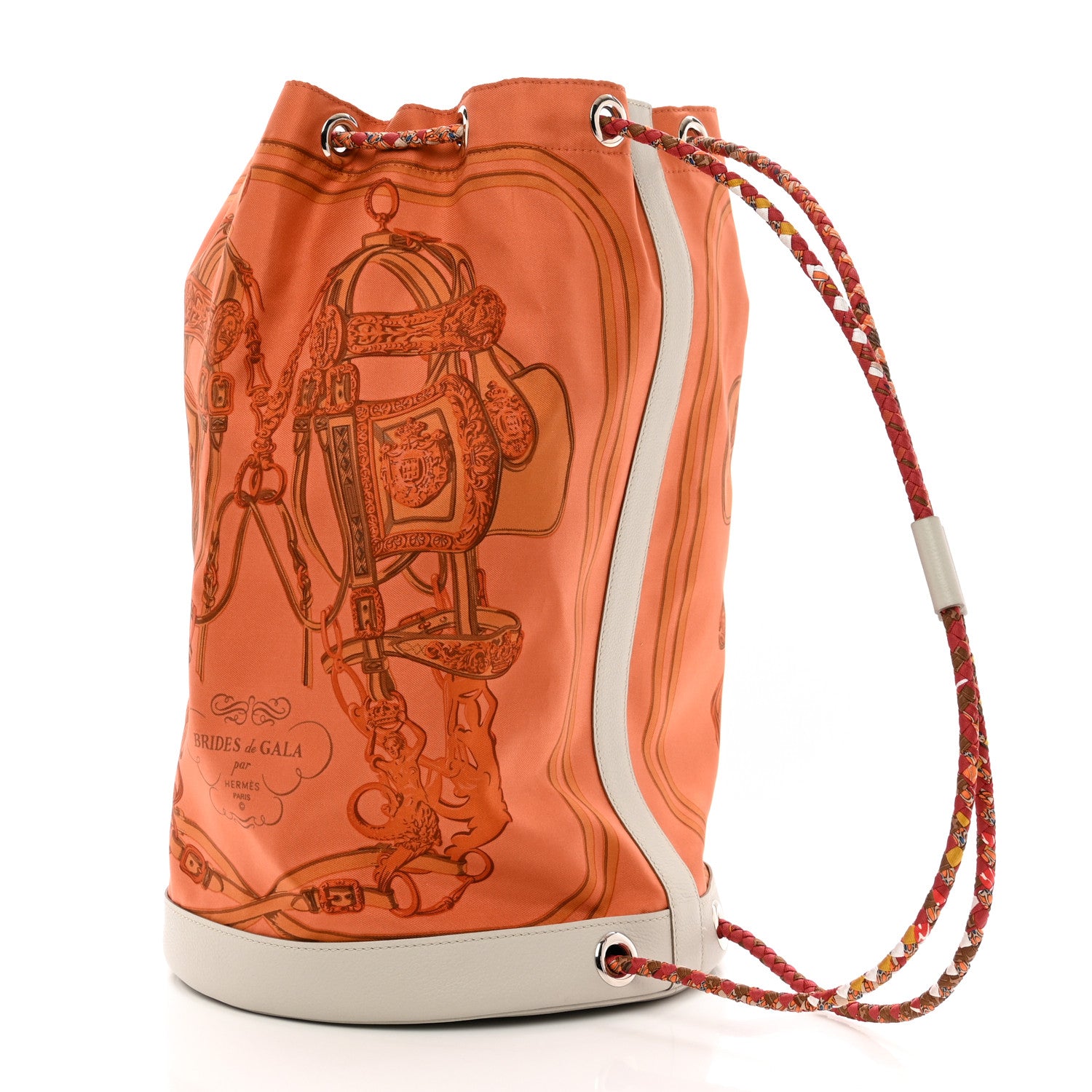 Hermes Silk Soie Cool Bridges de Gala Soft Red Pearl Grey 3 of 8