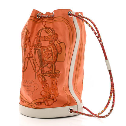 Hermes Silk Soie Cool Bridges de Gala Soft Red Pearl Grey 3 of 8