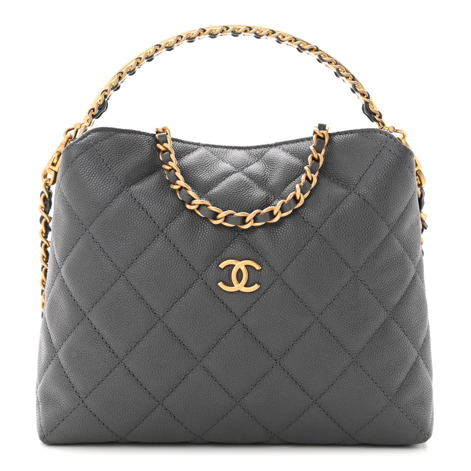 Chanel Caviar Quilted Chanel Way Clutch With Chain Grey 1 of 10