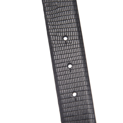 Chanel Lizard Embossed Calfskin Gripoix Poured Glass Along The Nile CC Belt 95 38 Black 6 of 7