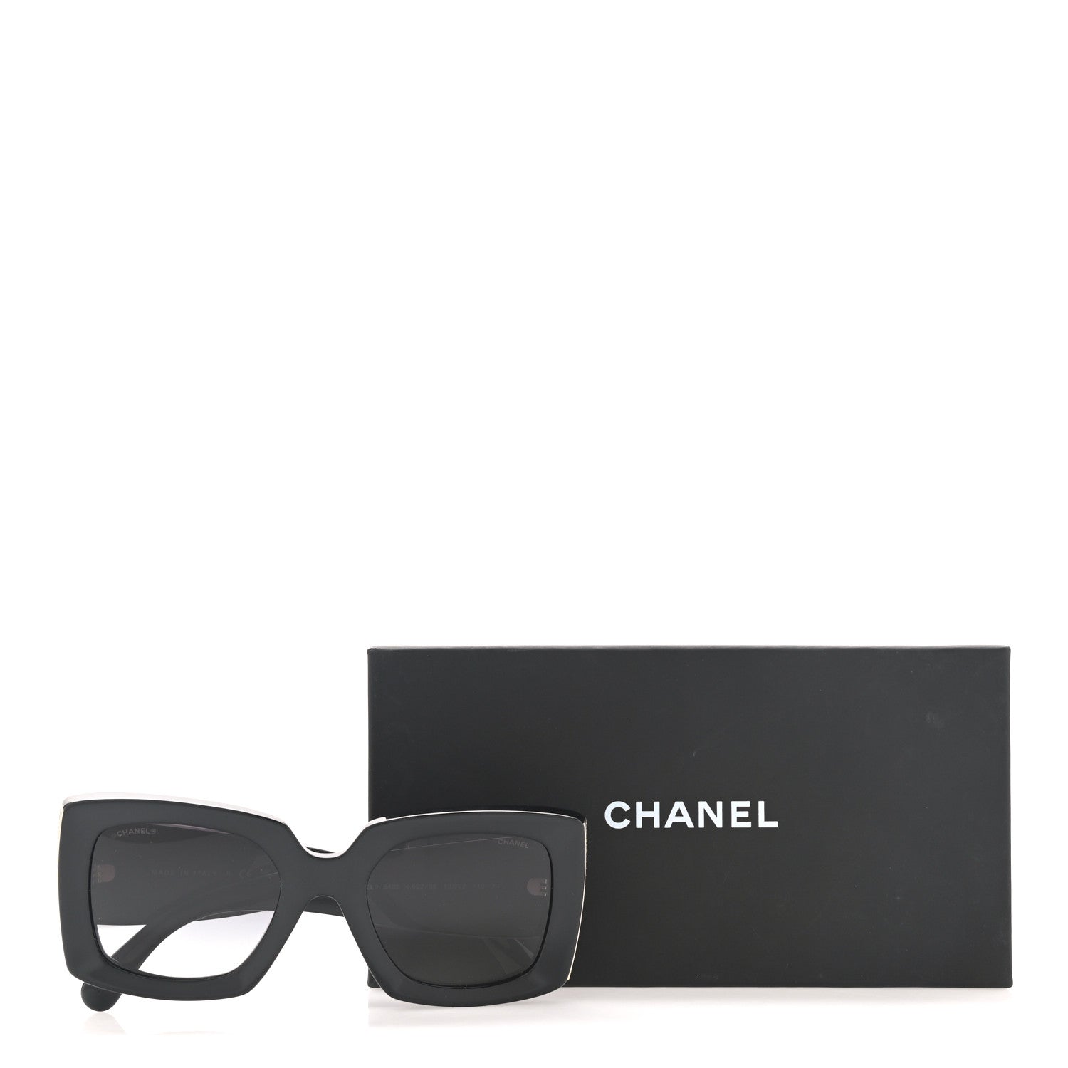 Chanel Acetate Rectangle Sunglasses 5435 Black 8 of 8