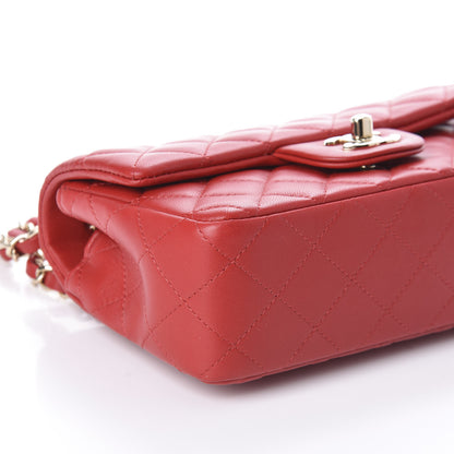 Chanel Lambskin Quilted Mini Rectangular Flap Red 8 of 9