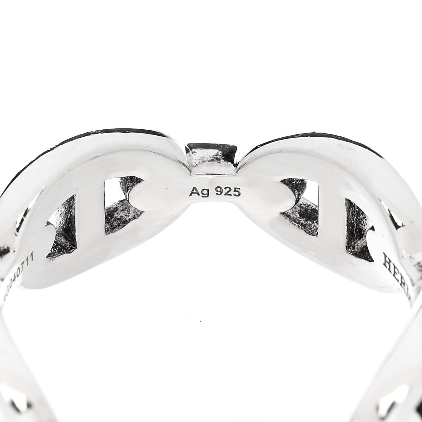 Sterling Silver PM Chaine d'Ancre Enchainee Band Ring 55 7.25