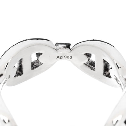 Hermes Sterling Silver PM Chaine d'Ancre Enchainee Band Ring 55 7.25 6 of 7