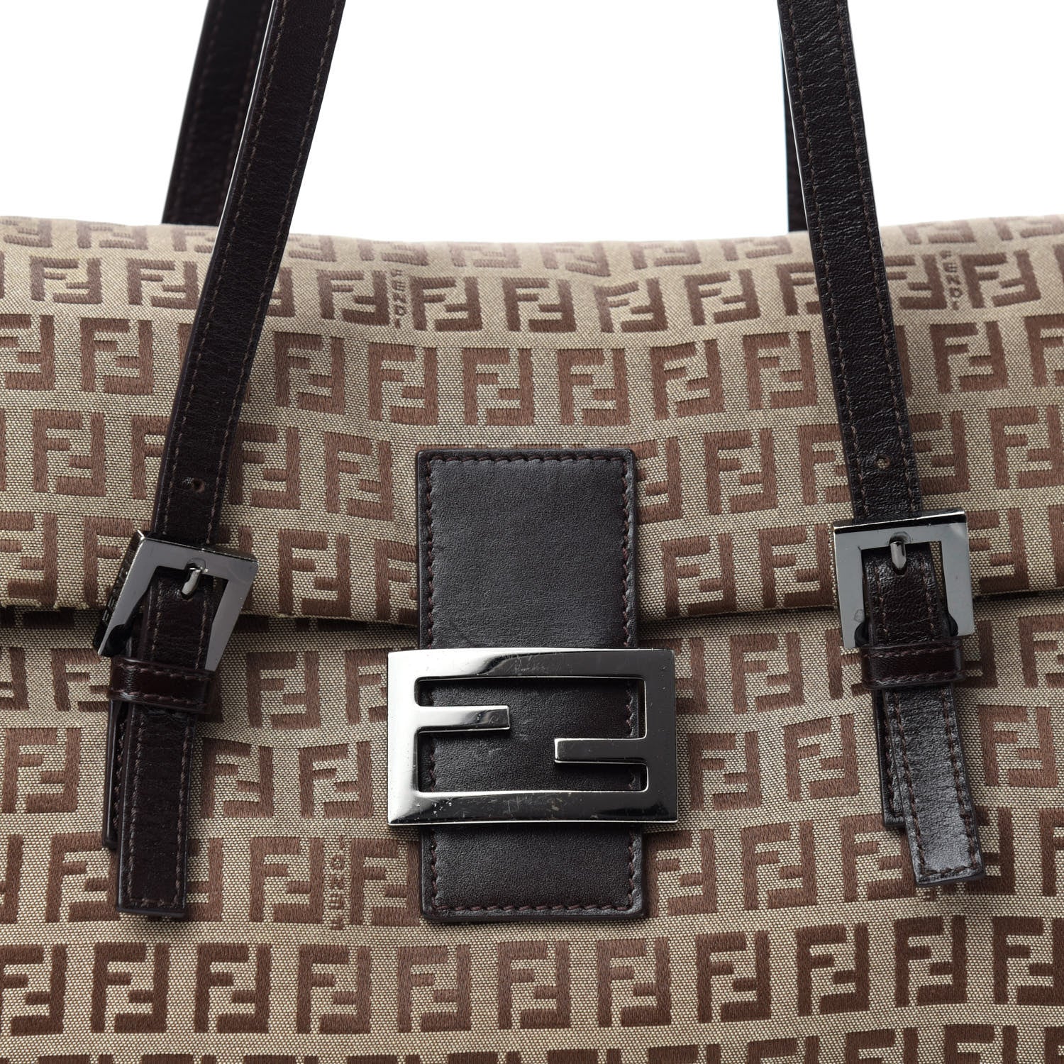 Fendi Zucchino Shoulder Bag Brown 10 of 10