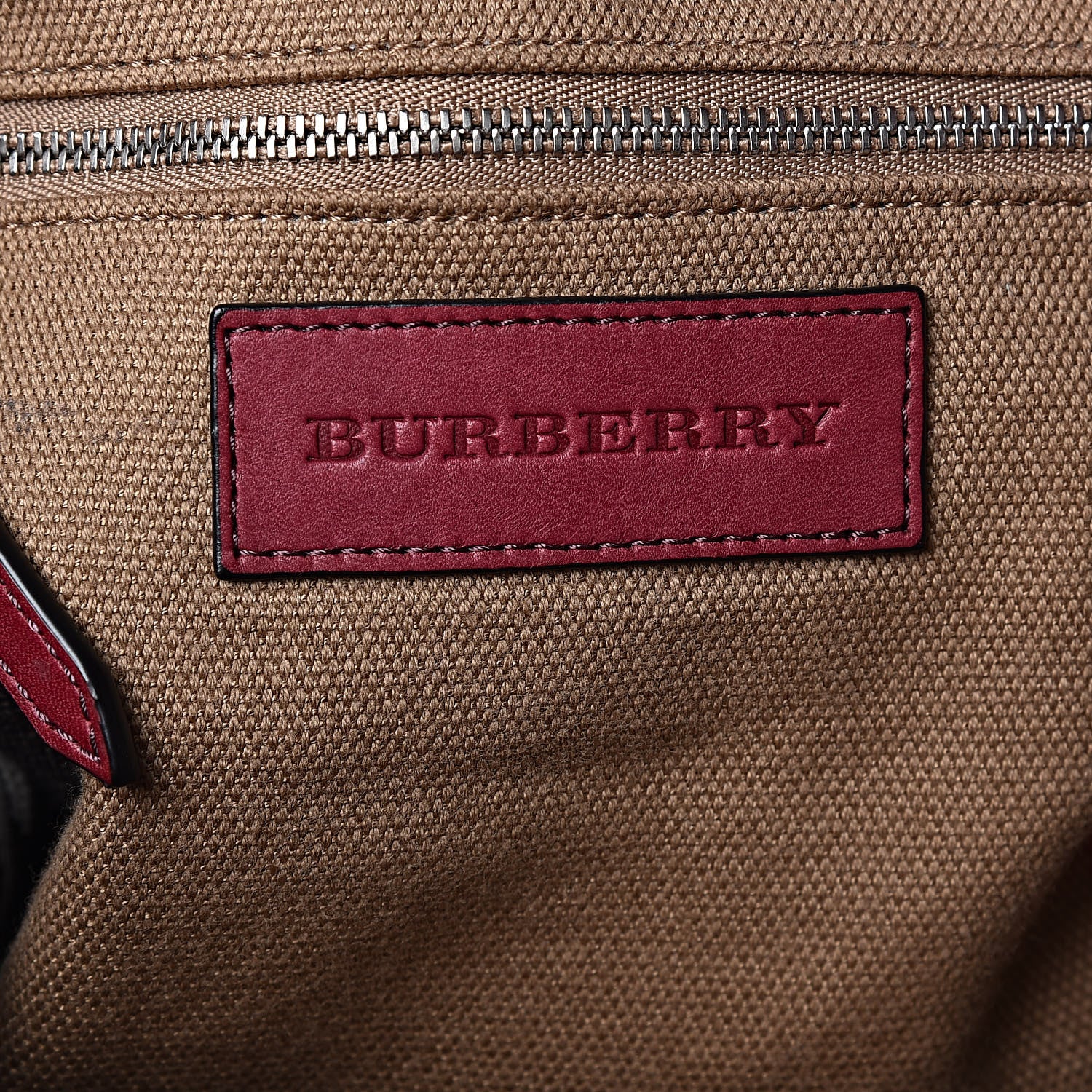 Burberry Grainy Calfskin House Check Medium Maidstone Burgundy Red 6 of 10