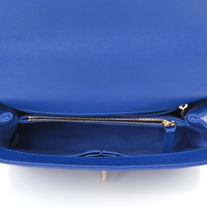 Chanel Caviar Chevron Quilted Small Coco Handle Flap Blue 5 of 11