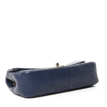 Chanel Calfskin Surpique Chevron Small Flap Navy 5 of 11