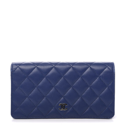 Chanel Lambskin Quilted Yen Wallet Blue 1 of 10