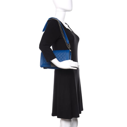 Chanel Caviar Quilted Medium Boy Flap Blue 3 of 11