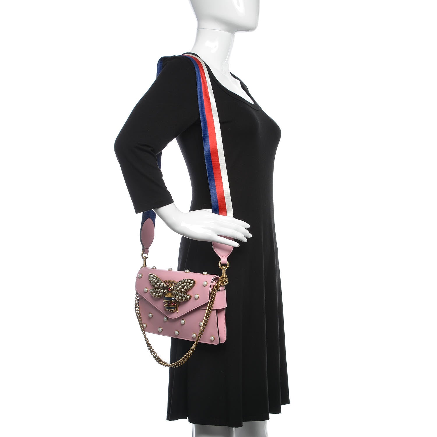 Gucci Nappa Pearl Studded Mini Queen Margaret Broadway Shoulder Bag Sugar Pink 2 of 13
