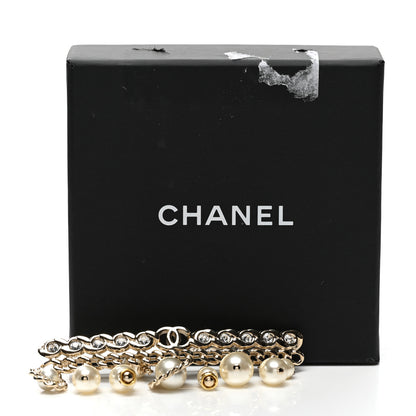 Chanel Pearl Crystal Brooch Barrette Gold 5 of 5