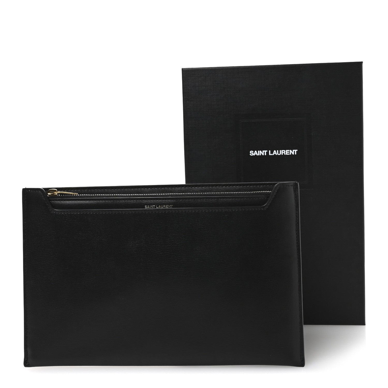 Saint Laurent New Aspen Calfskin Catherine Pouch Black 8 of 8