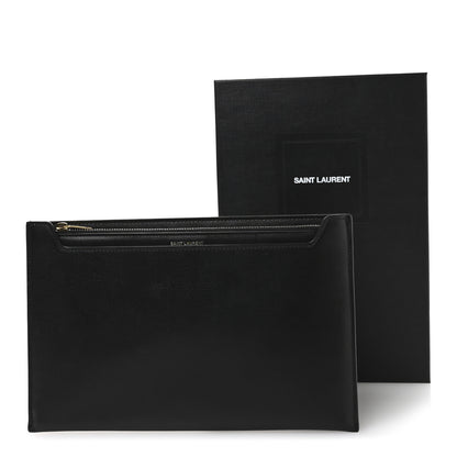 Saint Laurent New Aspen Calfskin Catherine Pouch Black 8 of 8
