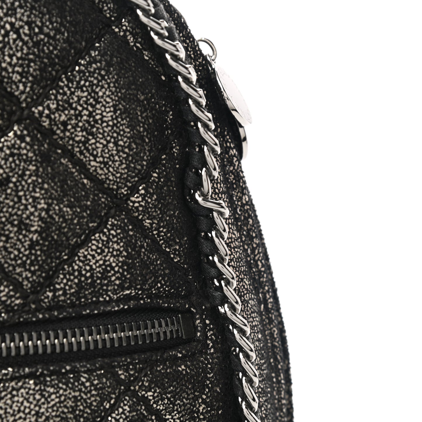 Metallic Shaggy Deer Quilted Mini Falabella Backpack
