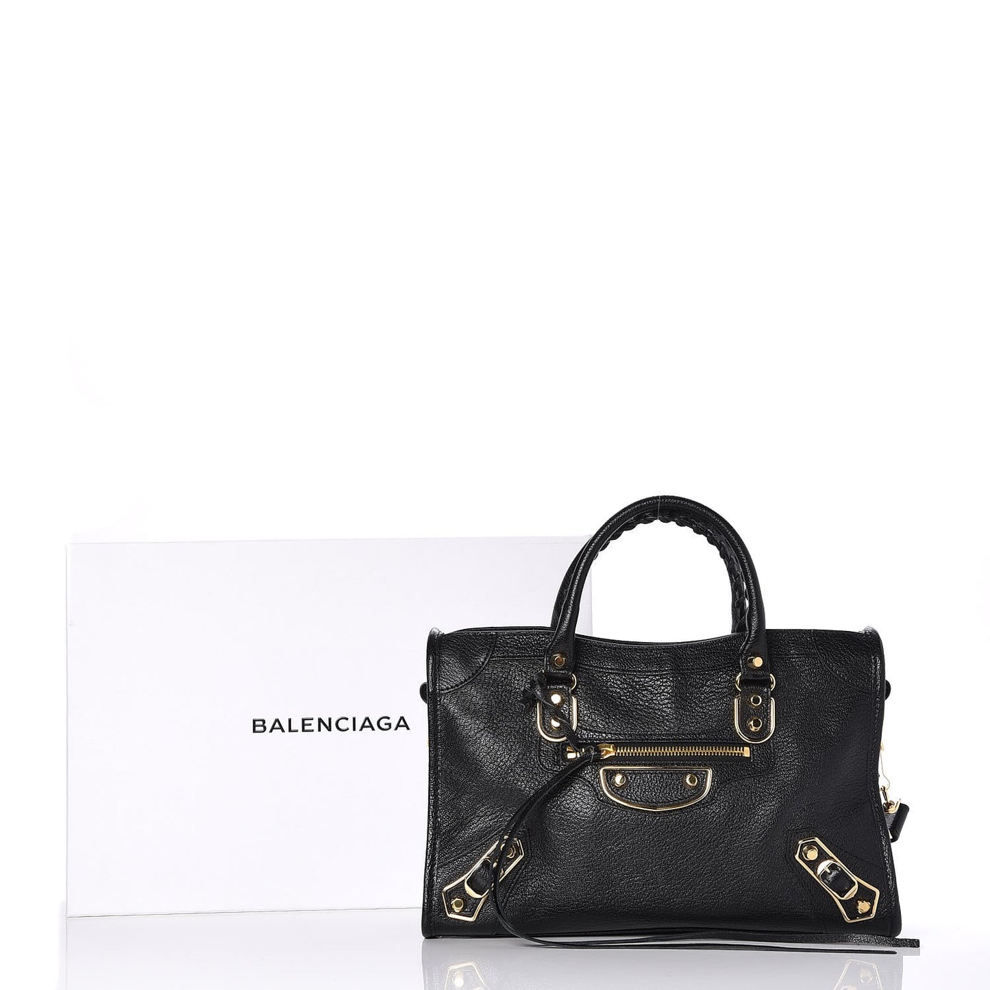 Chevre Gold Metallic Edge Hardware S City Black