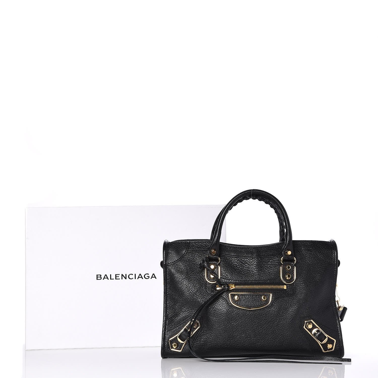 Balenciaga Chevre Gold Metallic Edge Hardware S City Black 8 of 8