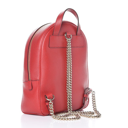 Gucci Pebbled Calfskin Soho Chain Backpack Red 2 of 8
