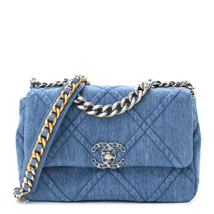 Chanel Denim Quilted Medium Chanel 19 Flap Blue 1 of 11