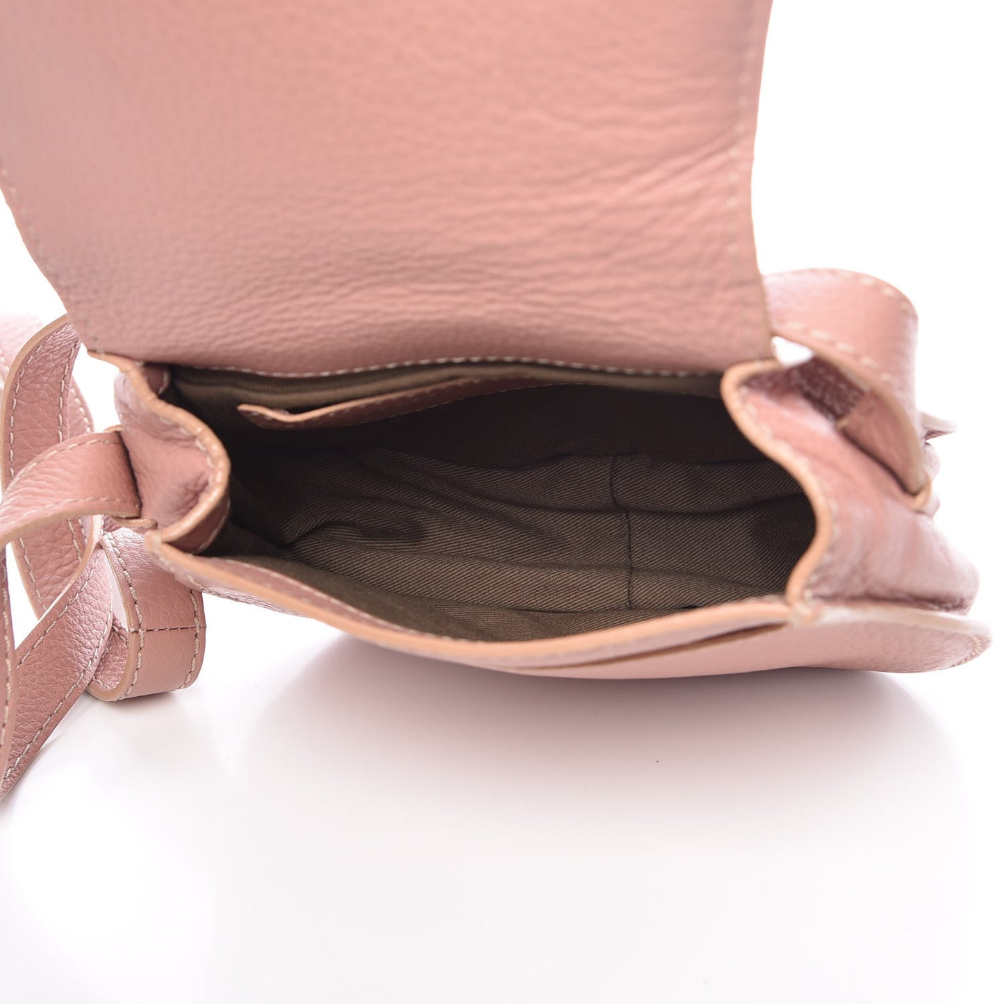 Grained Calfskin Small Marcie Saddle Bag Anemone Pink