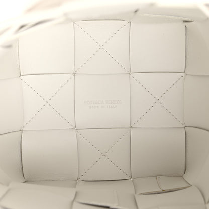 Bottega Veneta Lambskin Maxi Intrecciato Small Cassette Crossbody Bucket Bag White 5 of 9