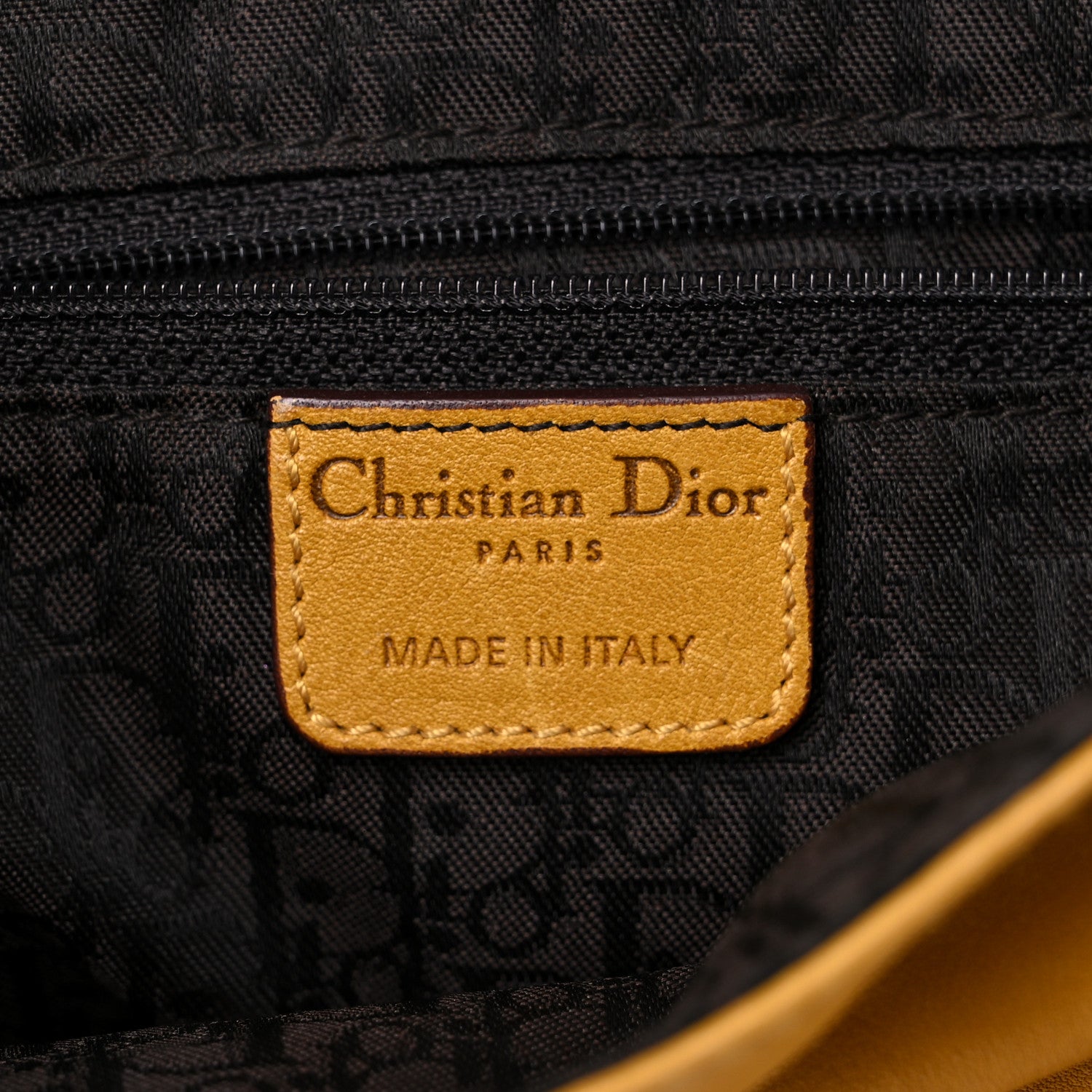 Christian Dior Calfskin Medium Gaucho Double Saddle Bag Yellow 6 of 26