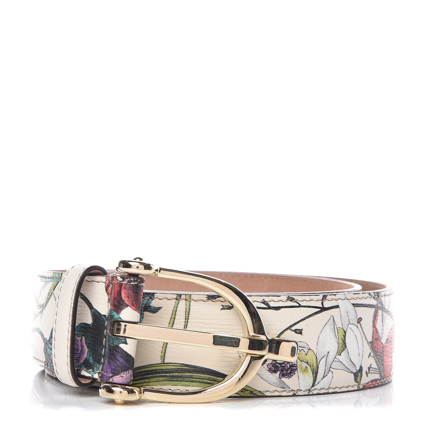 Gucci Calfskin Flora Infinity Print Belt 75 30 Multicolor 1 of 5