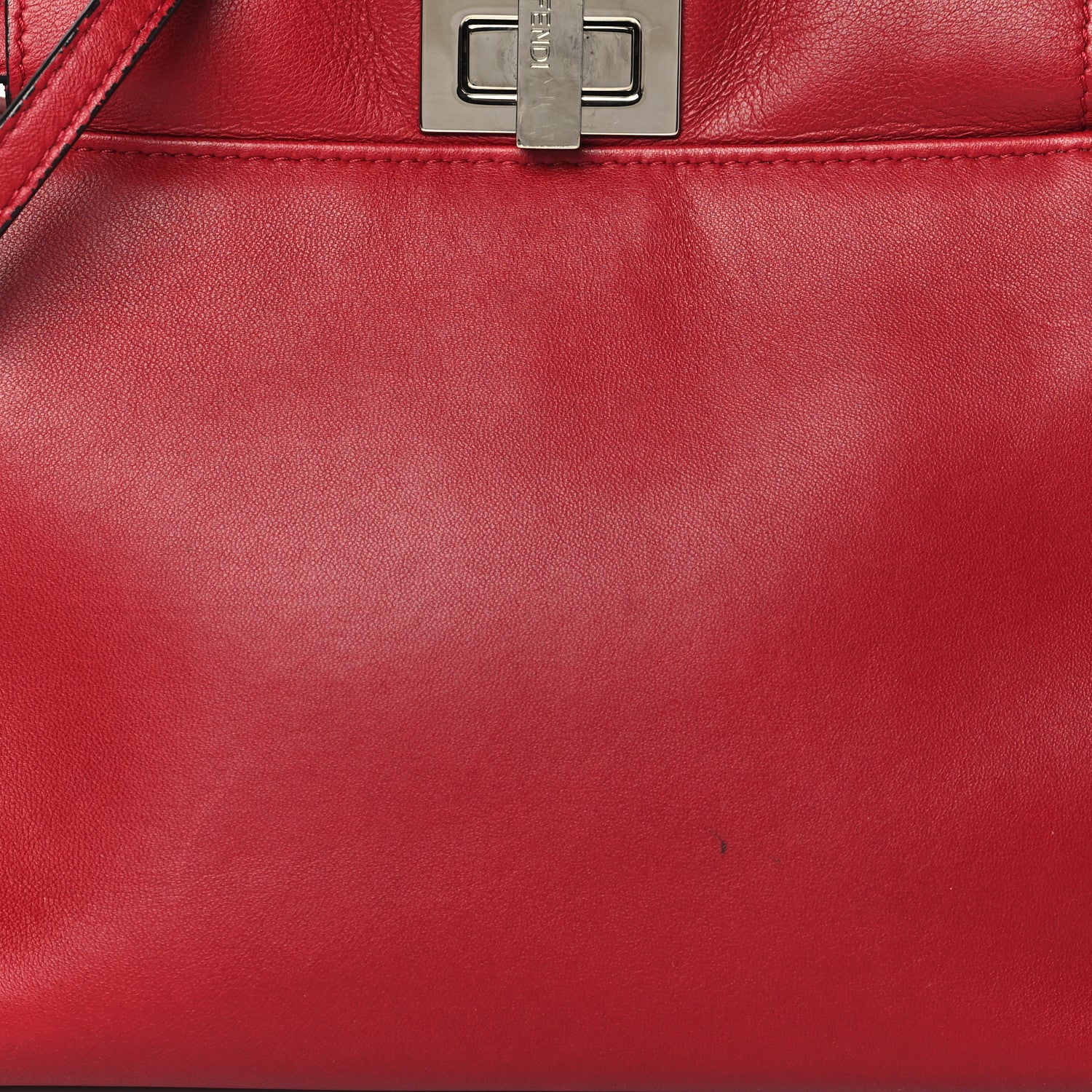 Fendi Nappa Elaphe Monster Eyes Mini Peekaboo Iconic Satchel Ruby Bois de Rose Natural 8 of 12