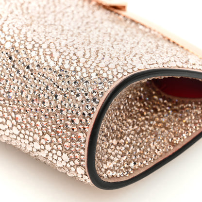Christian Louboutin Suede Crystal Strass Small Palmette Clutch Moonlight Platine 8 of 8