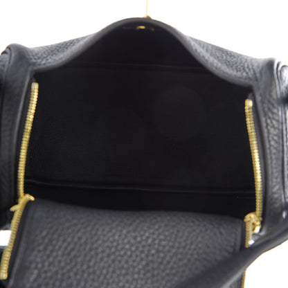Hermes Taurillon Clemence Mini Lindy 20 Black 5 of 9