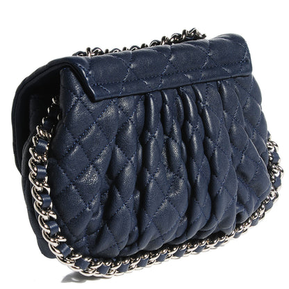 Chanel Washed Lambskin Mini Chain Around Messenger Dark Navy Blue 3 of 8