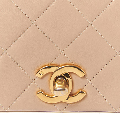 Chanel Lambskin Quilted Small Single Flap Beige 7 of 9
