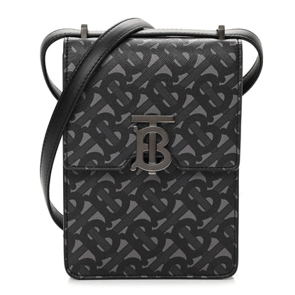 Burberry E-Canvas Monogram Robin Bag Black 1 of 9