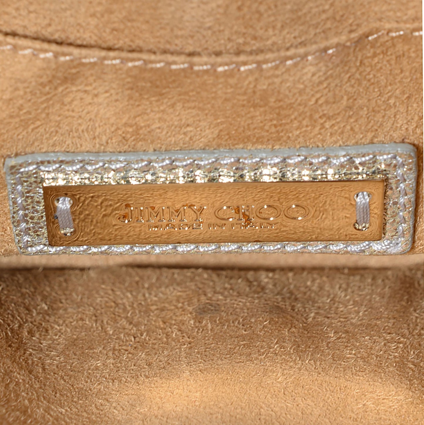 Glitter Calfskin Rebel Crossbody Champagne