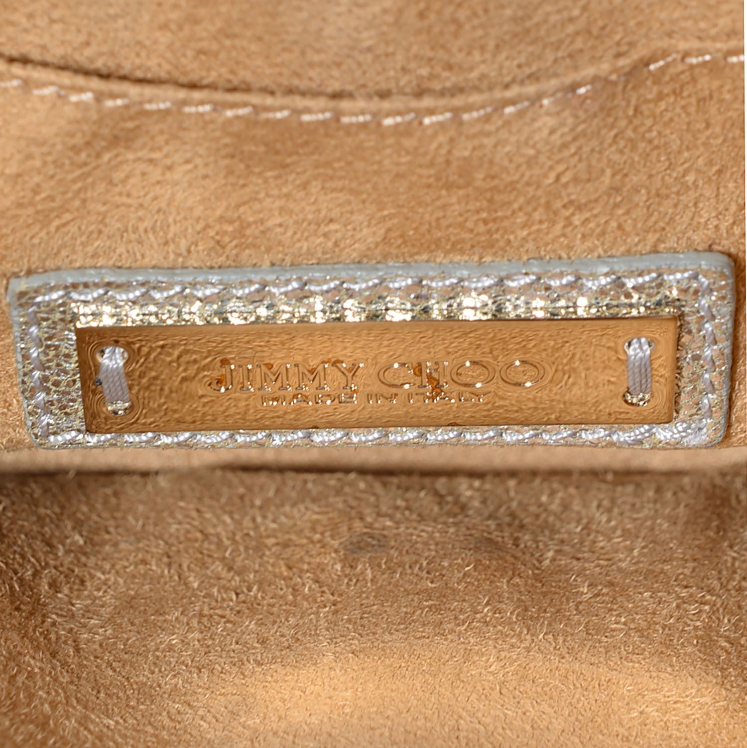 Jimmy Choo Glitter Calfskin Rebel Crossbody Champagne 6 of 7
