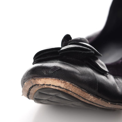 Chanel Lambskin Camellia Cap Toe Ballerina Flats 38 Black 12 of 13