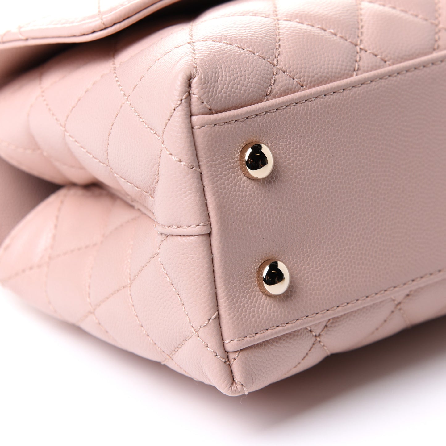 Caviar Quilted Mini Coco Handle Flap Light Pink
