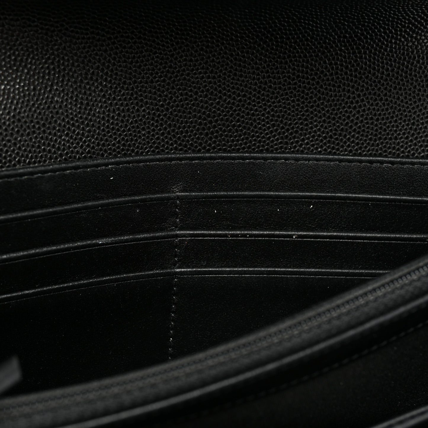 Caviar Quilted Long Boy Flap Wallet Black